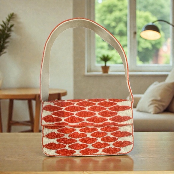 Anthropologie The Fiona Beaded Bag: Icon Edition -Lips - Picture 8 of 8